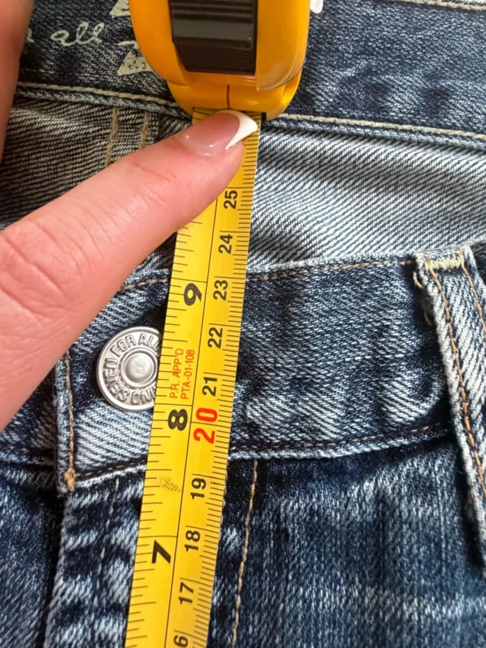 7 For All Mankind True Vintage Distressed Bootcut Low Rise Blue Denim Jeans - Picture 8 of 9